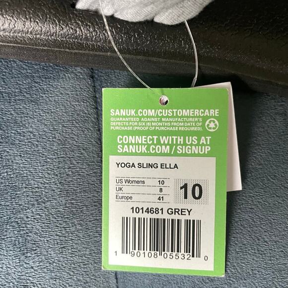 NWT Sanuk Heather Gray Yoga Sling Ella Sandals Recycled Yoga Mat Women's Size 10 - Picture 6 of 8